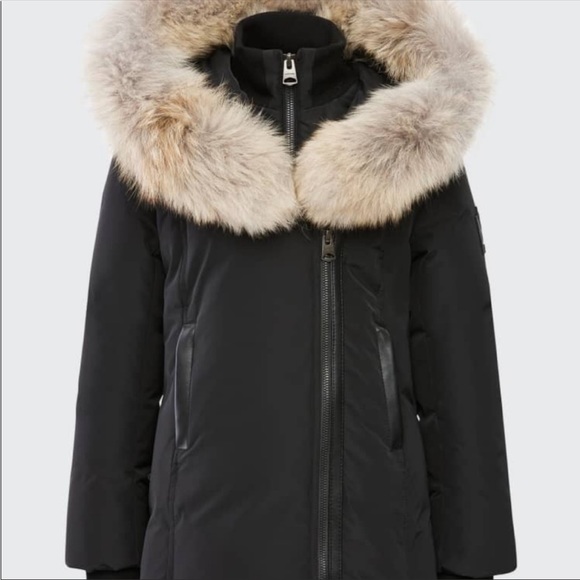 MACKAGE Girl's Leelee Fur-Trim Down Black Jacket/Coat, Removable Fur, Size 12 - Picture 7 of 9